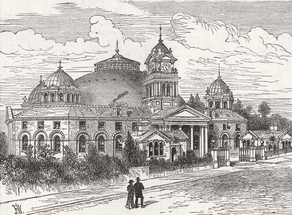 DERBYS. Devonshire Hospital, Buxton 1881 old antique vintage print picture